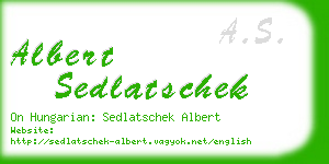 albert sedlatschek business card